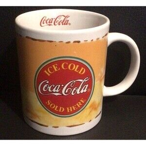 COCA-COLA ICE COLD SOLD HERE Vintage Coke Coffee Mug Cup